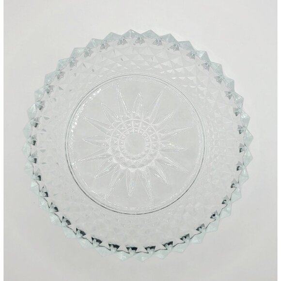 Vintage Arcoroc France Crystal Glass Serving Bowl 8" Diamond Starburst Diamond - Picture 4 of 8